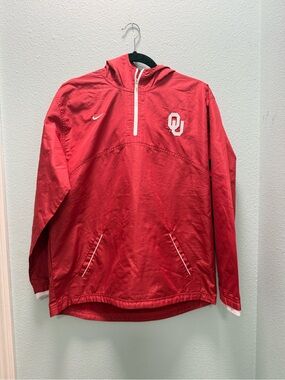 Nike Red OU Half-Zip Pullover Windbreaker size L